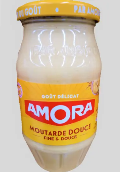 フランス、アモラの甘口マスタード Mooutarde douce