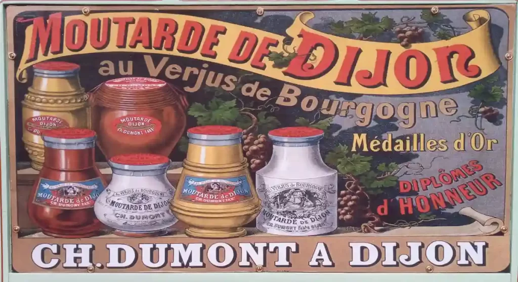 1978年にアモラAMORAに吸収された フランス Charles Dumont シャルル・デユモンのマスタードの広告看板