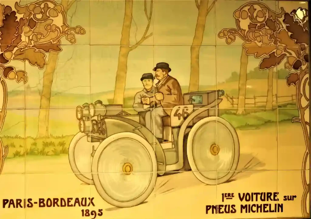 1895年、パリとボルドーの自動車レースに参加したミシュラン兄弟