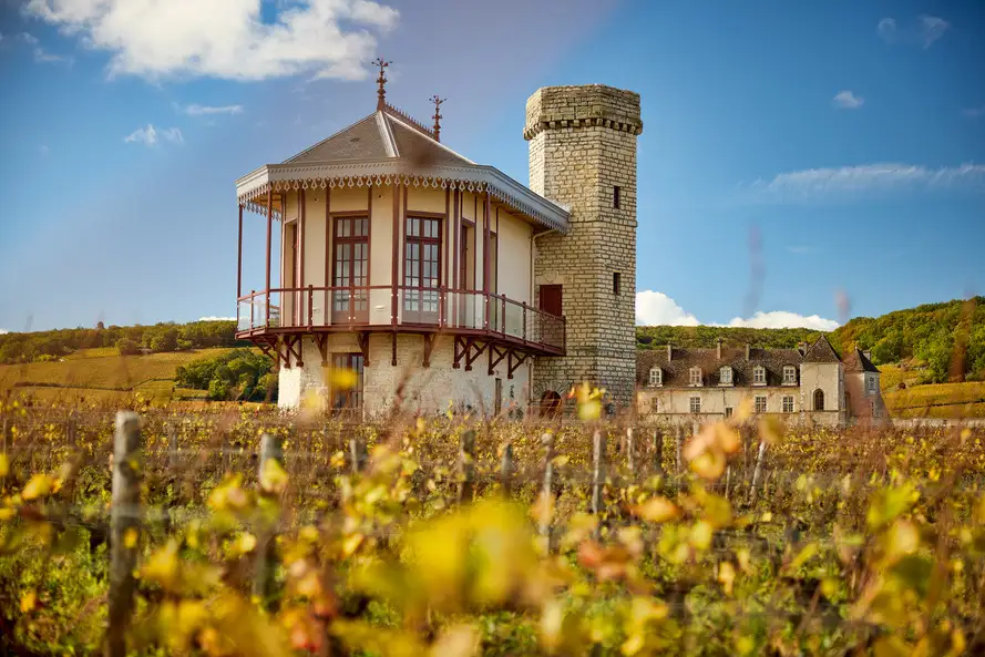 ラ フォリー ド ヴージョ La Folie de Vougeot の建物。後ろにシャトードクロドヴージョが見える